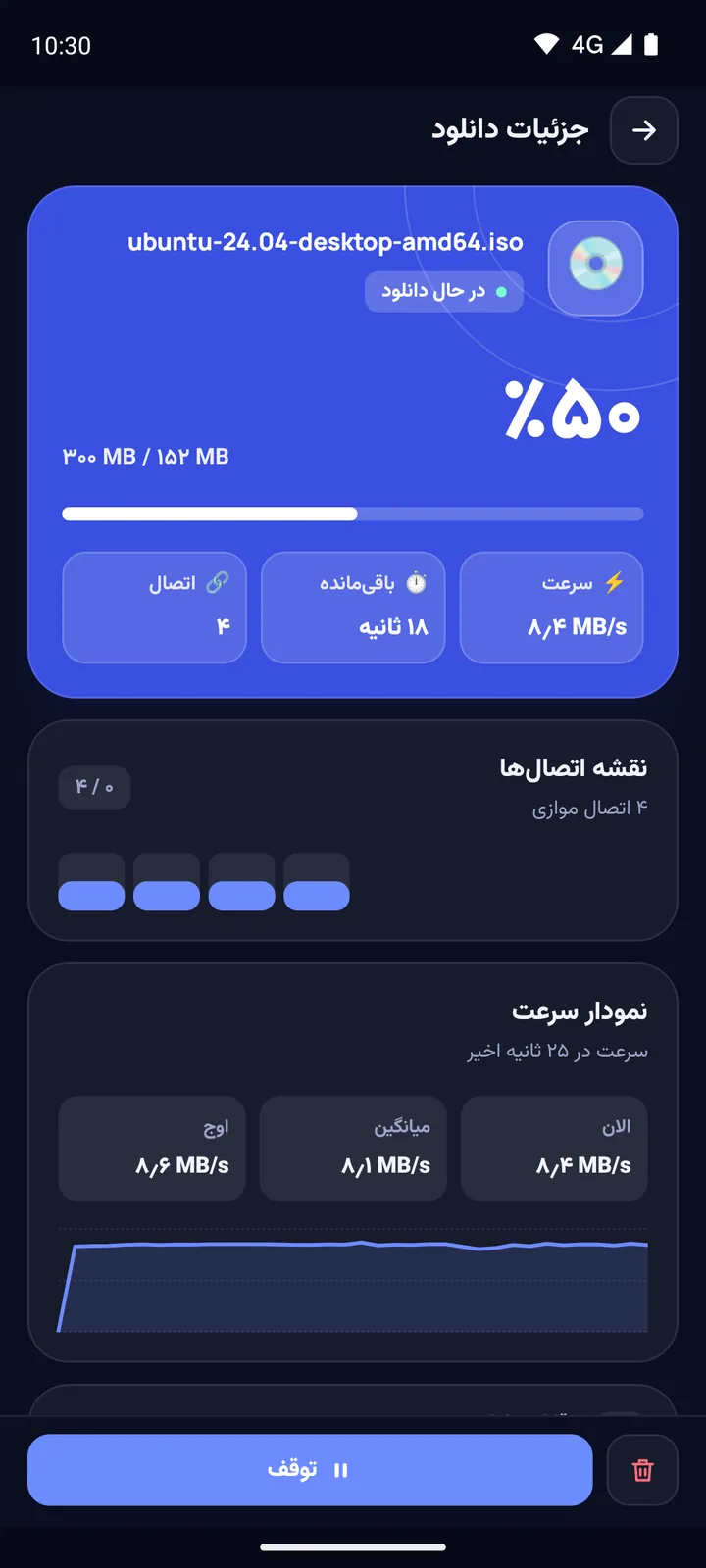 جزئیات دانلود با نقشهٔ اتصالهای همزمان